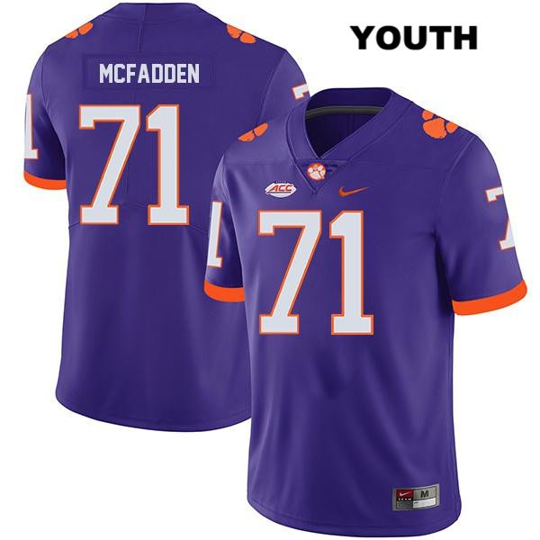 Youth Clemson Tigers #71 Jordan McFadden Stitched Purple Legend Authentic Nike NCAA College Football Jersey EZW8346XD